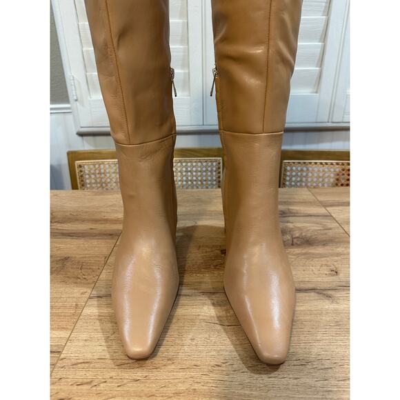 Sam Edelman Sylvia Knee High Boots Luxe Tan Leather 11.5 Athletic Fit Style NWOB - Picture 5 of 15